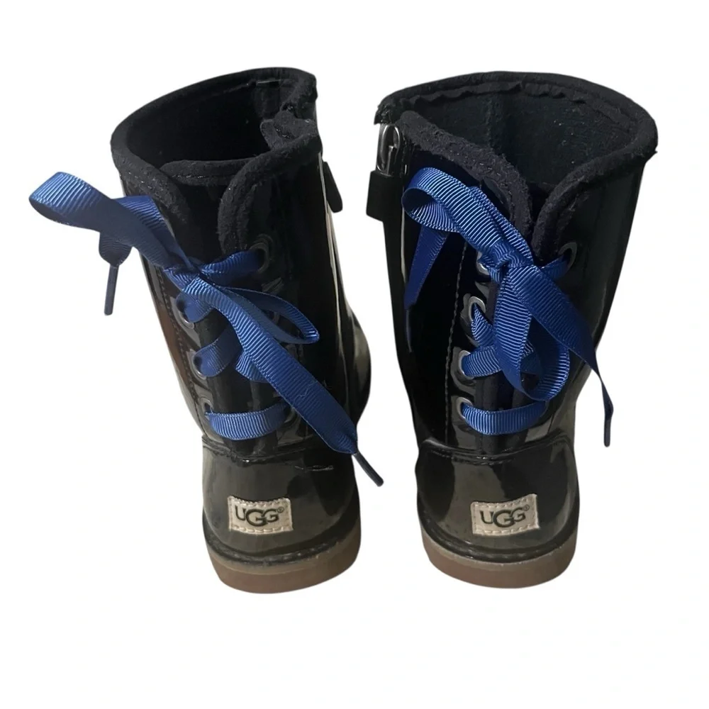 UGG Black Boots Chunky Sole Lace-Up Design